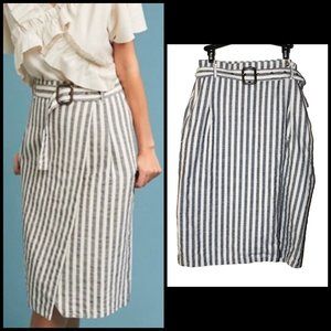Striped Belted Skirt